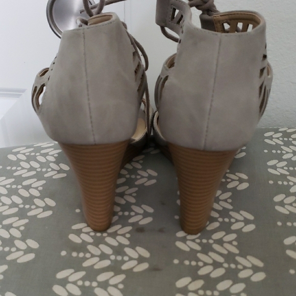 CL by Laundry Tan Heeled Sandals with Ankle Wrap - Picture 5 of 7